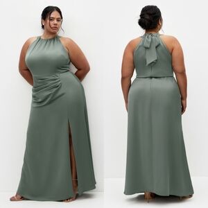 City Chic Celina Halter Maxi Dress Sage Green